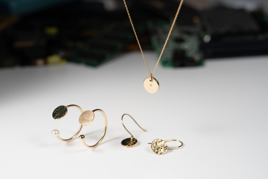 Coin - K18 コインダイヤリング鏡面ポリッシュ - 