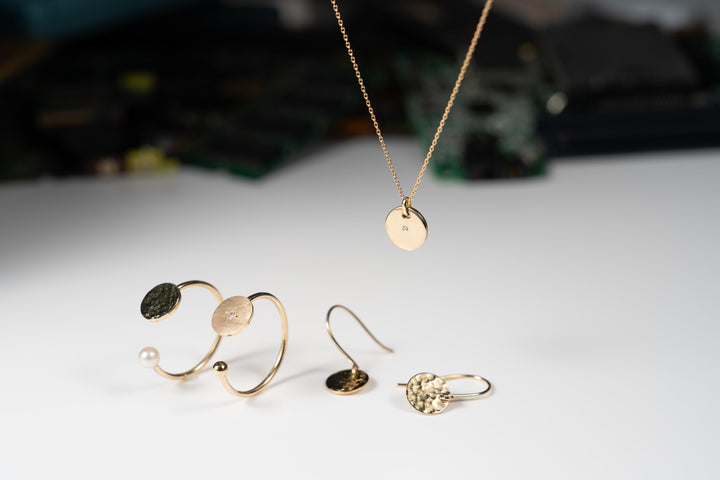 Coin - K18 コインダイヤリング鏡面ポリッシュ - 