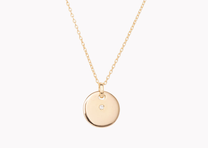 Coin - K18 コインダイヤペンダント鏡面ポリッシュ - 