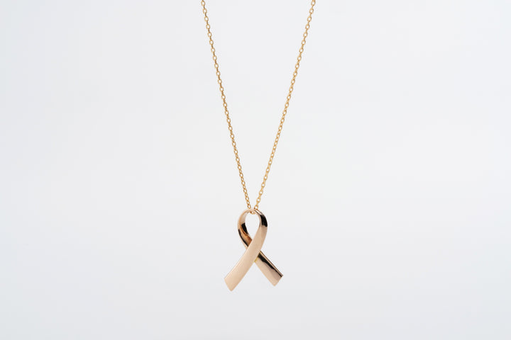 Pink Ribbon - K18P ピンクリボンペンダント鏡面ポリッシュ - 